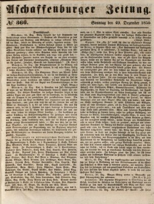 Aschaffenburger Zeitung Sonntag 29. Dezember 1850