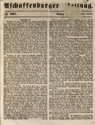 Aschaffenburger Zeitung Montag 30. Dezember 1850