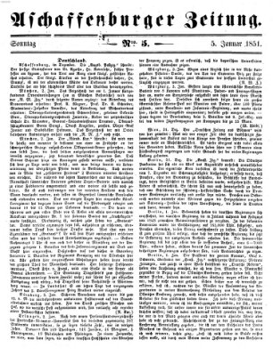 Aschaffenburger Zeitung Sonntag 5. Januar 1851