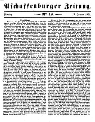 Aschaffenburger Zeitung Montag 13. Januar 1851