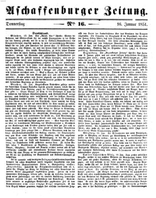 Aschaffenburger Zeitung Donnerstag 16. Januar 1851