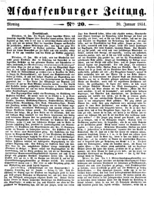 Aschaffenburger Zeitung Montag 20. Januar 1851