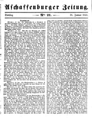 Aschaffenburger Zeitung Dienstag 21. Januar 1851