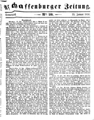 Aschaffenburger Zeitung Donnerstag 23. Januar 1851