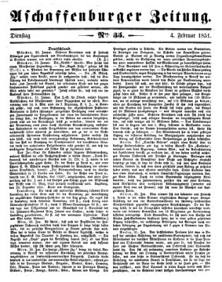 Aschaffenburger Zeitung Dienstag 4. Februar 1851