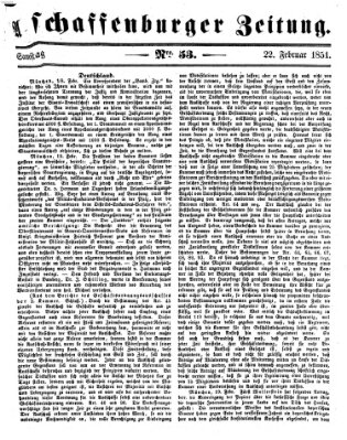 Aschaffenburger Zeitung Samstag 22. Februar 1851