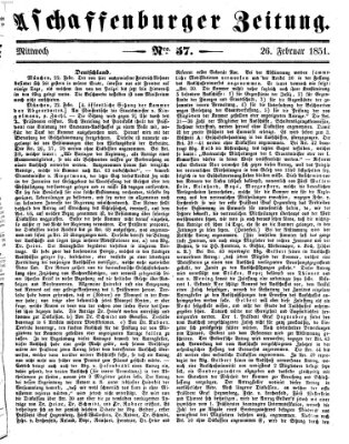 Aschaffenburger Zeitung Mittwoch 26. Februar 1851