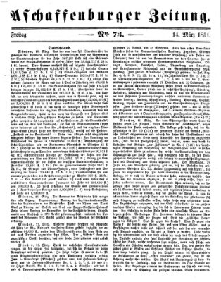 Aschaffenburger Zeitung Freitag 14. März 1851