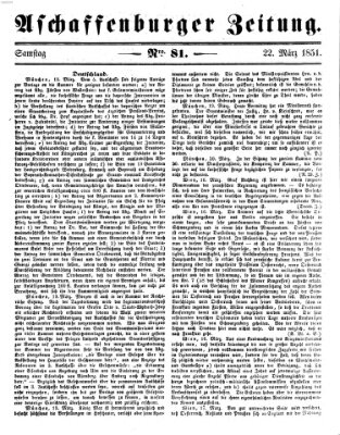 Aschaffenburger Zeitung Samstag 22. März 1851