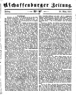 Aschaffenburger Zeitung Freitag 28. März 1851