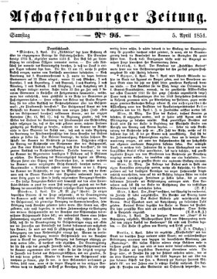 Aschaffenburger Zeitung Samstag 5. April 1851