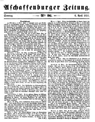 Aschaffenburger Zeitung Sonntag 6. April 1851