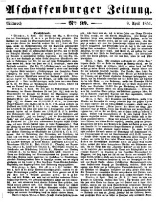 Aschaffenburger Zeitung Mittwoch 9. April 1851