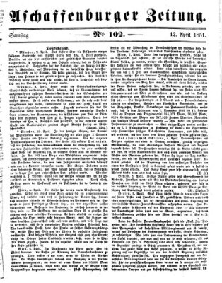 Aschaffenburger Zeitung Samstag 12. April 1851