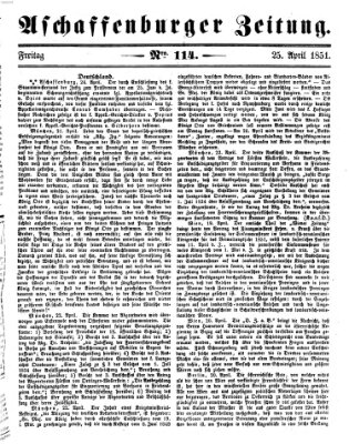 Aschaffenburger Zeitung Freitag 25. April 1851