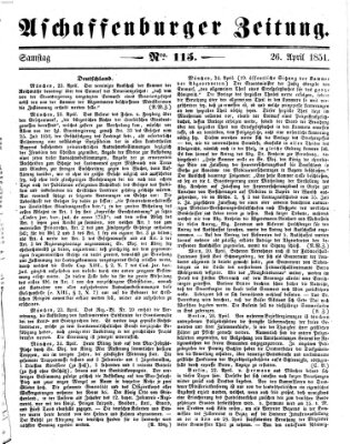 Aschaffenburger Zeitung Samstag 26. April 1851