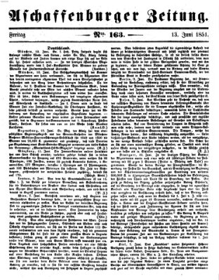 Aschaffenburger Zeitung Freitag 13. Juni 1851