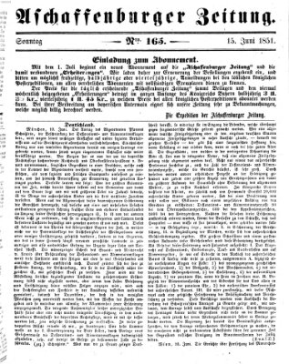 Aschaffenburger Zeitung Sonntag 15. Juni 1851