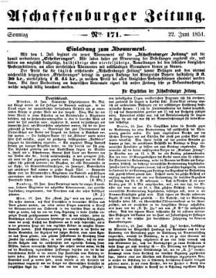 Aschaffenburger Zeitung Sonntag 22. Juni 1851