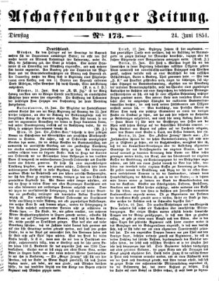 Aschaffenburger Zeitung Dienstag 24. Juni 1851