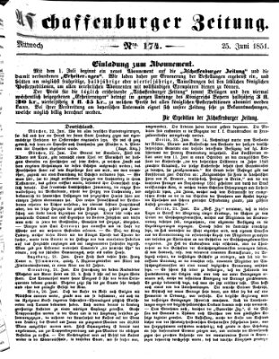 Aschaffenburger Zeitung Mittwoch 25. Juni 1851