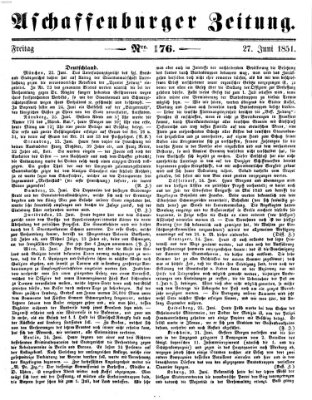 Aschaffenburger Zeitung Freitag 27. Juni 1851