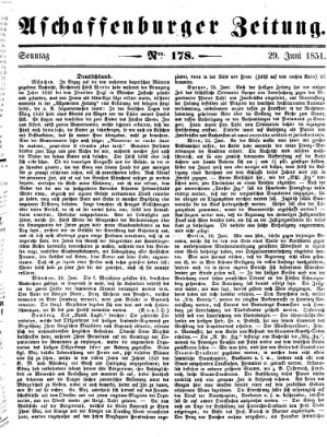 Aschaffenburger Zeitung Sonntag 29. Juni 1851