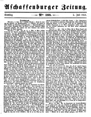 Aschaffenburger Zeitung Samstag 5. Juli 1851