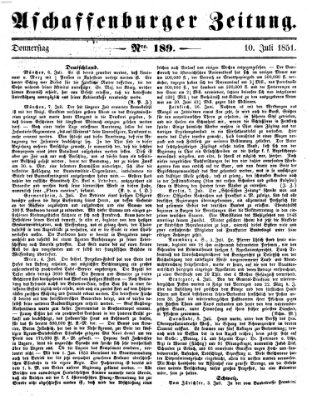 Aschaffenburger Zeitung Donnerstag 10. Juli 1851