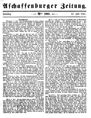 Aschaffenburger Zeitung Samstag 12. Juli 1851