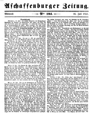 Aschaffenburger Zeitung Mittwoch 16. Juli 1851