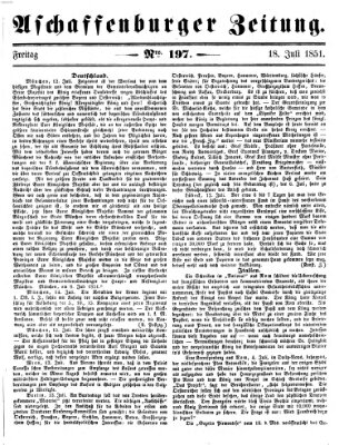 Aschaffenburger Zeitung Freitag 18. Juli 1851