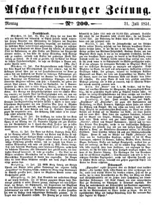 Aschaffenburger Zeitung Montag 21. Juli 1851