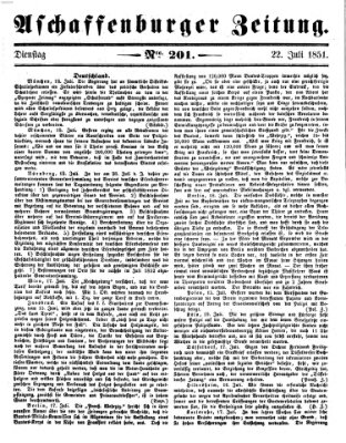 Aschaffenburger Zeitung Dienstag 22. Juli 1851