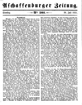 Aschaffenburger Zeitung Samstag 26. Juli 1851