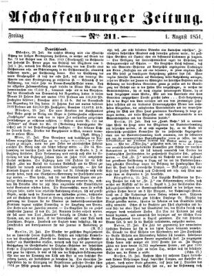 Aschaffenburger Zeitung Freitag 1. August 1851