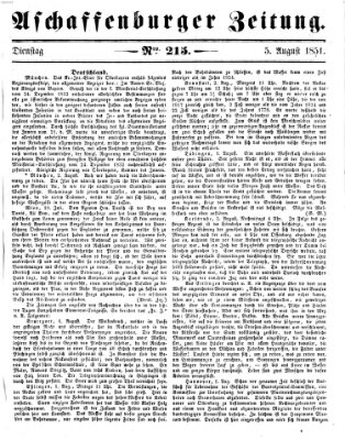 Aschaffenburger Zeitung Dienstag 5. August 1851