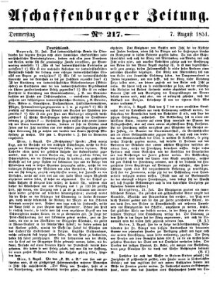 Aschaffenburger Zeitung Donnerstag 7. August 1851