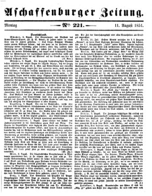 Aschaffenburger Zeitung Montag 11. August 1851