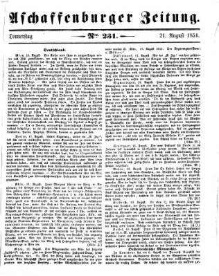 Aschaffenburger Zeitung Donnerstag 21. August 1851