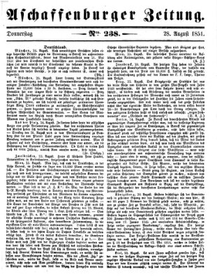 Aschaffenburger Zeitung Donnerstag 28. August 1851