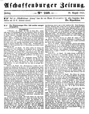 Aschaffenburger Zeitung Freitag 29. August 1851