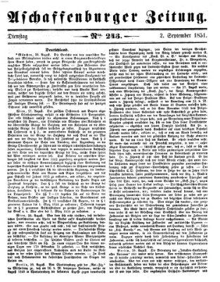 Aschaffenburger Zeitung Dienstag 2. September 1851