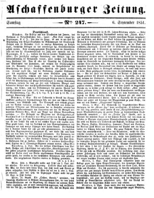 Aschaffenburger Zeitung Samstag 6. September 1851