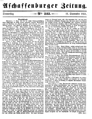 Aschaffenburger Zeitung Donnerstag 11. September 1851