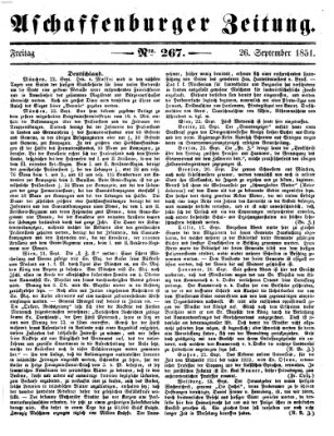 Aschaffenburger Zeitung Freitag 26. September 1851