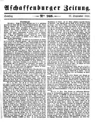 Aschaffenburger Zeitung Samstag 27. September 1851