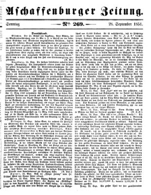 Aschaffenburger Zeitung Sonntag 28. September 1851