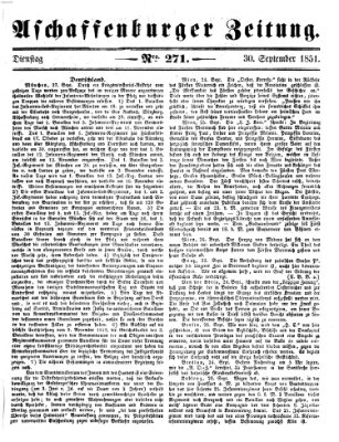 Aschaffenburger Zeitung Dienstag 30. September 1851