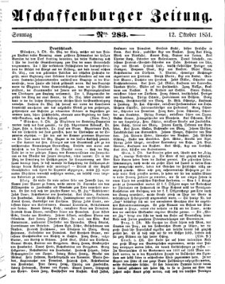 Aschaffenburger Zeitung Sonntag 12. Oktober 1851